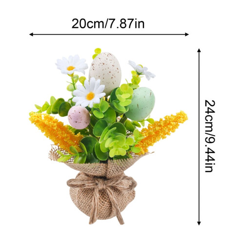 Bouquet-Shaped Easter Mini Egg Decor With Artificial Flowers Small Table Ornament For Festive Setting 1