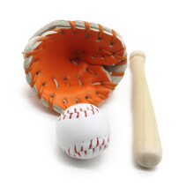 Allsidige rekvisitter for nyfødte for studio- eller hjemmefotografering, 3-delers sett med baseballkølle og hanske for kreative bilder