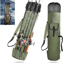 Fishing Rod Bag Portable Foldable Large Capacity Holds 5