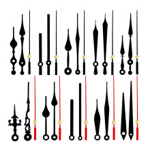 Schwarzes Zeigerset für Zifferblätter mit 25-40 cm Durchmesser