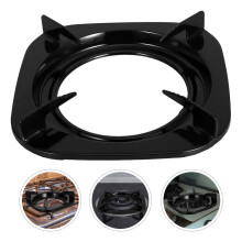 Cast Iron Stove Pan Holder Wok Black Stable Support for Kitchen Cooking Use 1 Set