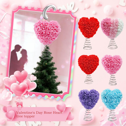 Heart Tree Topper with Rose Design – 22.5cm 2
