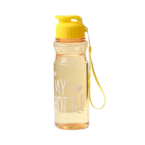 Κίτρινο διαφανές αθλητικό μπουκάλι νερού – Μεγάλη χωρητικότητα, με καπάκι που