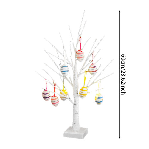 Φωτιζόμενο Πασχαλινό Δέντρο 24" με 8 Αυγά & 24 LED – Τροφοδοτείται με USB/Μπαταρία, για 1