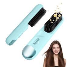 Numoya Go Brush Pro 2026 Hair Straightener Brush, Cordless, 4 Temp, Fast Heating, Ceramic Coating, Negative Ions – Compatible with Numoya GoBrush