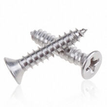 20 viti autofilettanti a testa piatta in acciaio inox 304, M3-M5, 10-30 mm ciascuna.