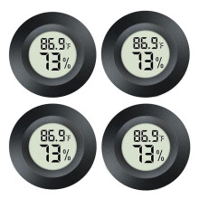 RUseeN 4-Pack Mini Digital Hygrometer Thermometer, Indoor/Outdoor Temp & Humidity Meter for Greenhouse, Humidor, Incubator, Terrarium – Compatible