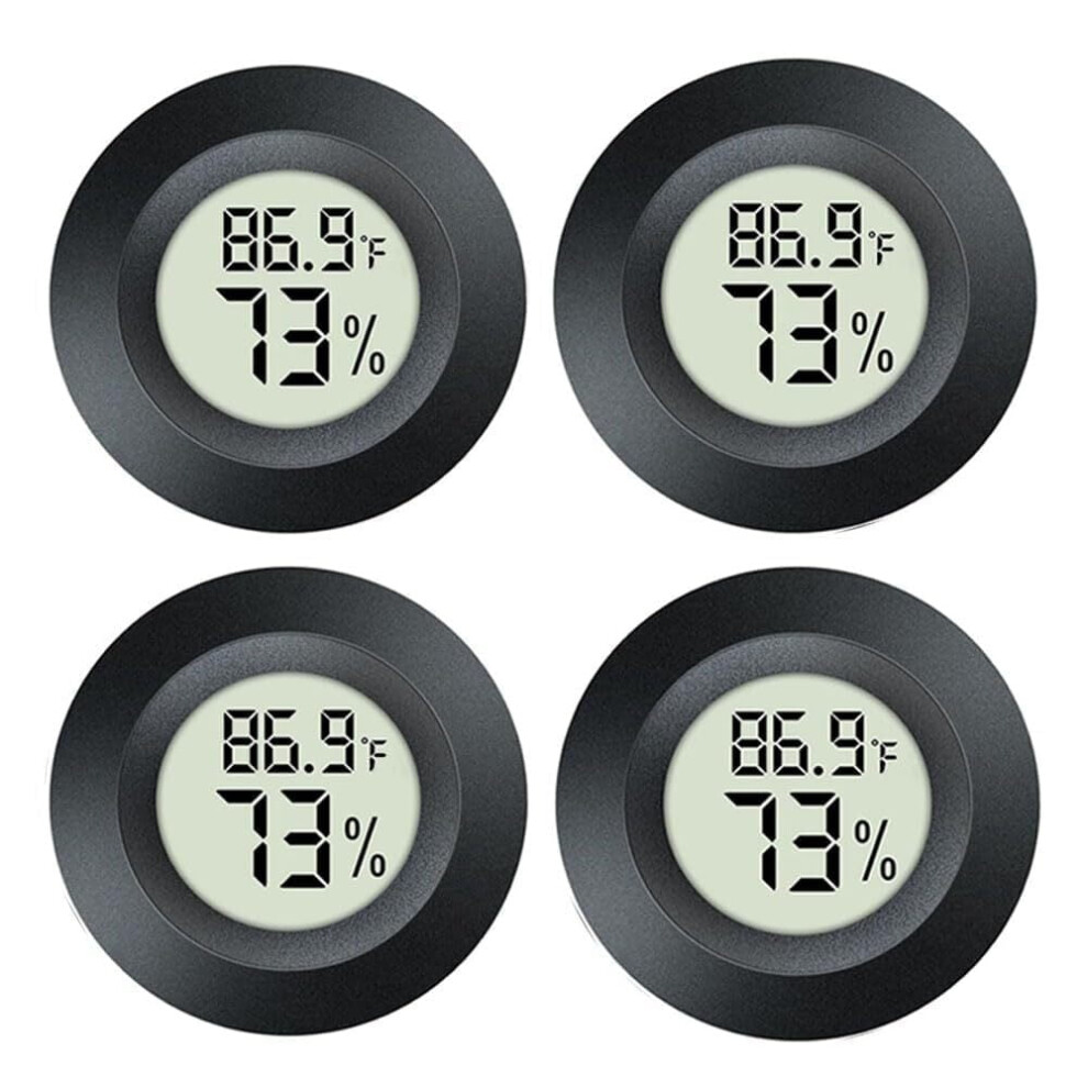 RUseeN 4-Pack Mini Digital Hygrometer Thermometer, Indoor/Outdoor Temp & Humidity Meter for Greenhouse, Humidor, Incubator, Terrarium â Compatible