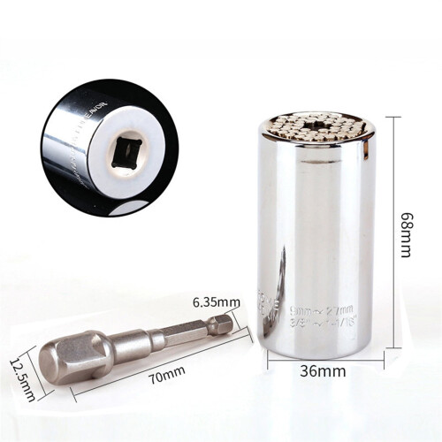 Universal Self-Adjusting Socket Wrench Set with Drill 2