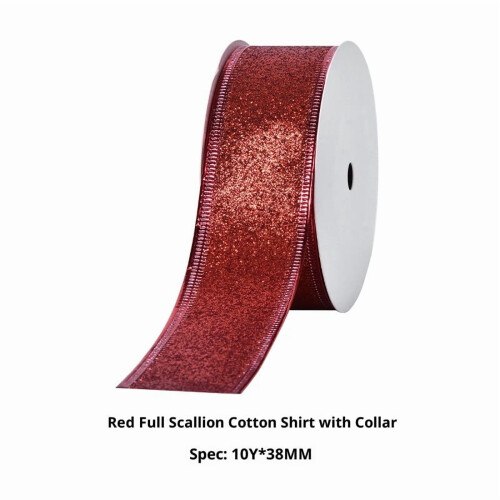 Rotes Glitzer-Drahtband, 3,8 cm x 10 Yards