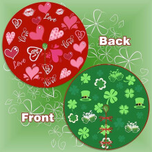 Falda para árbol estampada a doble cara, decoración para San Valentín y San Patricio, mantel navideño, falda para fiestas.