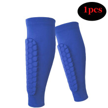 Espinilleras de esquí con almohadillas de nido de abeja, color azul, talla M.