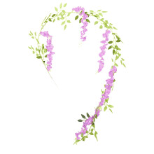 Wisteria-kukkaseppele 6,2/7,5 jalkaa, keinotekoinen silkkiriipustus köynnökselle hääkaareen, kotiin, puutarhaan, juhlakoristeisiin – violetti