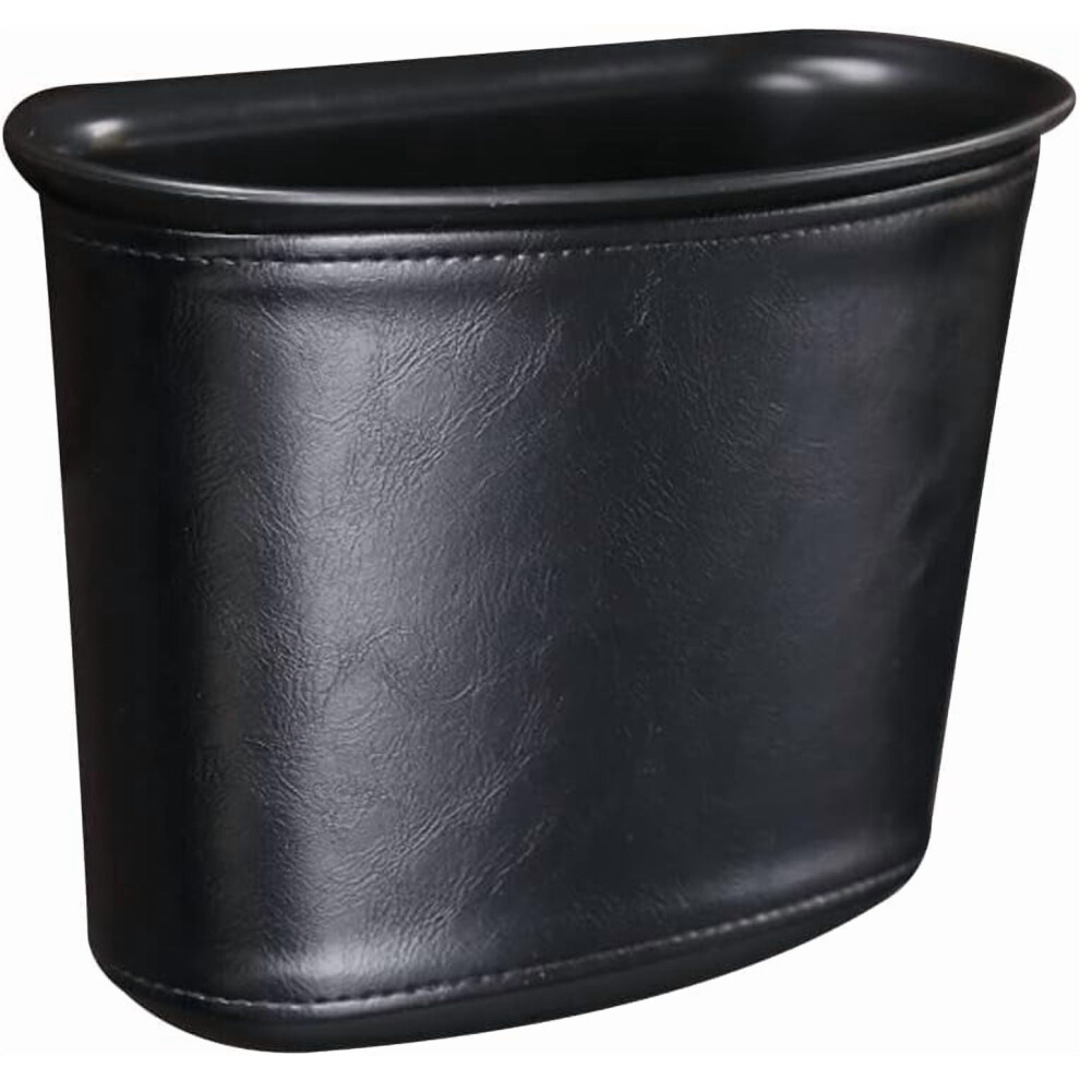 Car Trash Can Â Hanging Backseat Garbage Holder, Waterproof Leather Bin, Interior Organizer Compatible With Cars (Black) Black 9448990535422