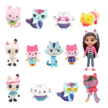 (13pcs SET A) Gabby's Dollhouse Action Figures Set Cute Doll Collection Kids birthday gifts Toy 5-8.5cm SET