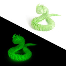 1 stk (Lumonous Green) Grønn45 cm 3D-printet slangeledd bevegelig huggorm, dyremodell håndverk