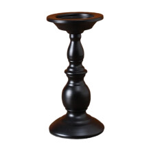 Portacandele a colonna in metallo nero da 30 cm