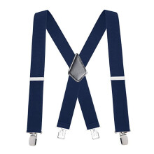 2pcs Men's Classic X-Back 4 Metal Clip Suspenders - Adjustable Elastic Braces for Formal & Casual Outfits