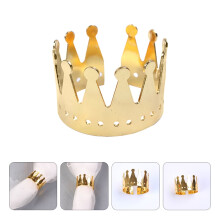 Lot de 6 ronds de serviette élégants en forme de couronne, dorés, en alliage, pour une décoration de table festive.