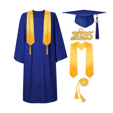 Graduation Cap and Gown 2025 Tassel Set with Honor Cord Graduation Stoles for High School College Unisex Adult Graduation Gown Cap Tassel Set