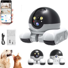 Patrol Buddy Robot Camera for Pets – Movable Indoor Security Monitor with App Control, 2-Way Talk, Night Vision, Compatible with Cats & Dogs
