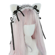 Trendy Anime Animal Ear Haarstukje Cosplay hoofdbanden-Zwart