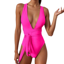 Einteiliger Badeanzug für Damen, asymmetrisches Design mit einer Schulter, schnelltrocknend und chlorbeständig, Pink, M – Passend für alle