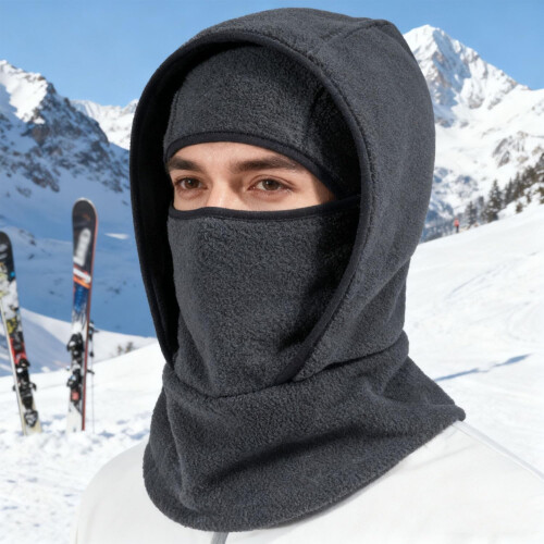Ensemble pull-over bleu bonnet et écharpe en maille pour femme 2