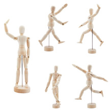 Juego de maniquíes de madera para artistas – 5 piezas, 3 tamaños, flexibles y