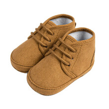 Botines de otoño para bebé – Suela suave, con cordones, transpirables y ligeros para caminar (0-6 meses) – Color café