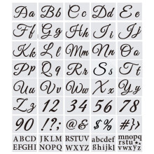 40-teiliges Alphabet-Buchstaben-Schablonenset – Kunststoffzeichnung