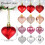 24pcs Heart Ornaments Red Pink Silver 4.5cm 3