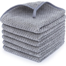 Lot de 6 gants de toilette en microfibre à séchage rapide 33 x 33 cm – Absorbants et légers, idéaux pour la salle de sport, le yoga ou le