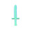 Fouet-épée flexible imprimé en 3D Cyan 16 cm 1