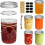 Μικρά βάζα Mason 8oz, 6 τεμάχια, κανονικά γυάλινα βάζα κονσερβοποίησης με καπάκια και 1