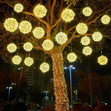 Solar kerstbal voor in de boom, hangend aan de buitenboom, waterdichte LED-bol voor feestjes, tuin, veranda, dakrand, terras, kerstdecoratie (003Wit)