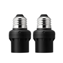 Objímka so senzorom svetla od súmraku do úsvitu (E26/E27), kompatibilná so žiarovkami/CFL/LED/halogénovými žiarovkami, čierna, 2 ks