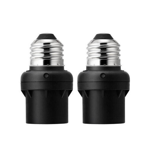 Schemeringssensorfitting E26/E27 Zwart 2-pack