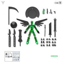 Flerleddet bevegelig robot-actionfigur, gjennomsiktig 3D-printet utstillingsdukke med over 20 tilbehør for stop-motion-animasjon og skrivebordsdekor