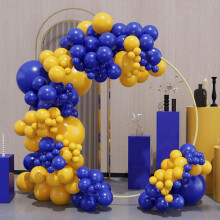 Kit d'arche de ballons bleus et jaunes – 134 pièces, idéal pour une fête de naissance, une révélation du sexe, une remise de diplômes ou un