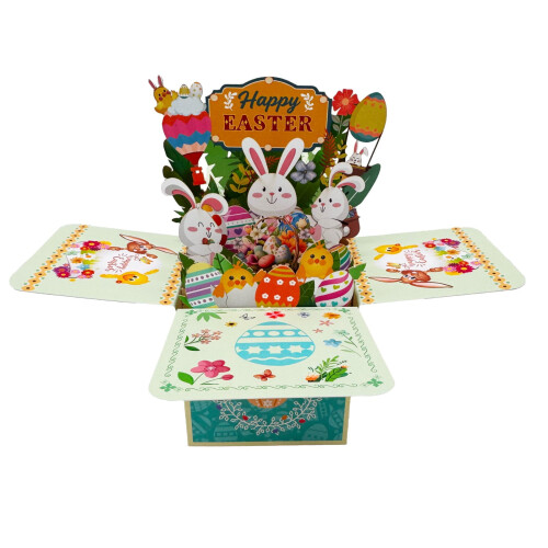 Cartão de Páscoa Pop-Up 3D Laranja (1 unidade) 1