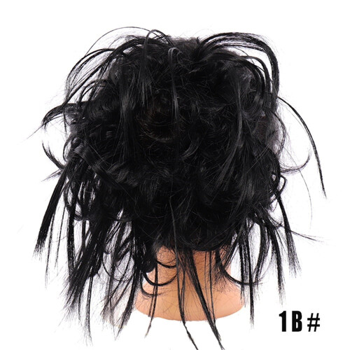 Chignon synthétique décoiffé, chouchou élastique, chignon lisse, postiche, extension de queue de cheval 1