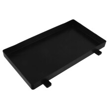 Bandeja de bateria preta reforçada para uso marítimo e automotivo.