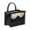 Foldable Woven Storage Basket with Handle Black Blue Pink 2