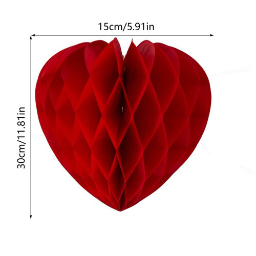 Bola decorativa em formato de coração com textura de favo de mel, 30 cm (11,8 polegadas) 1