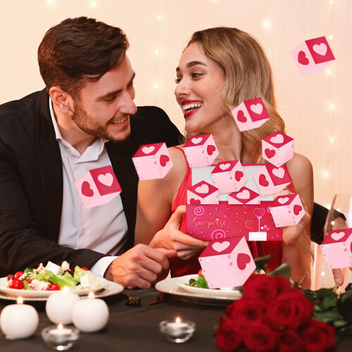 Eksploderende gaveæske med hjerteform til Valentinsdag, 1 stk. 2