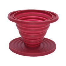 Pour Over Coffee Dripper-Collapsible, Reusable Silicone Coffee Filter Cone-Manual Coffee Brewer Makes One to Two Cups of Strong Brew-Great for Hiking