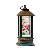 Lighted Snow Globe Snowman Decor with Glitter, Battery/USB Powered, 2x5.5in, for Christmas Home & Living Room