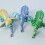 Afrikansk elefantfigur3D-utskriven blå16 cm1 st 3