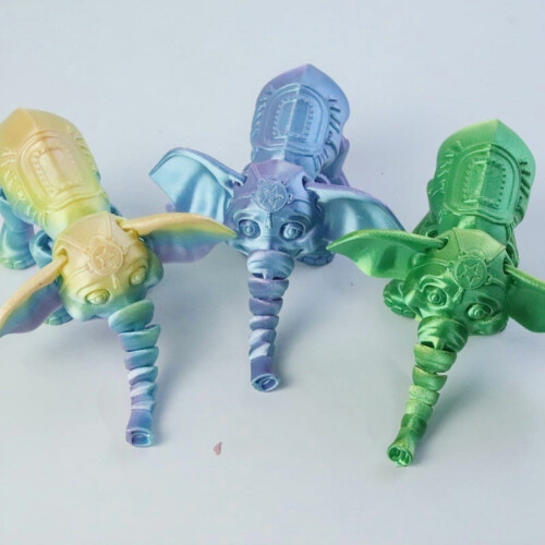 Afrikansk elefantfigur3D-utskriven blå16 cm1 st 2